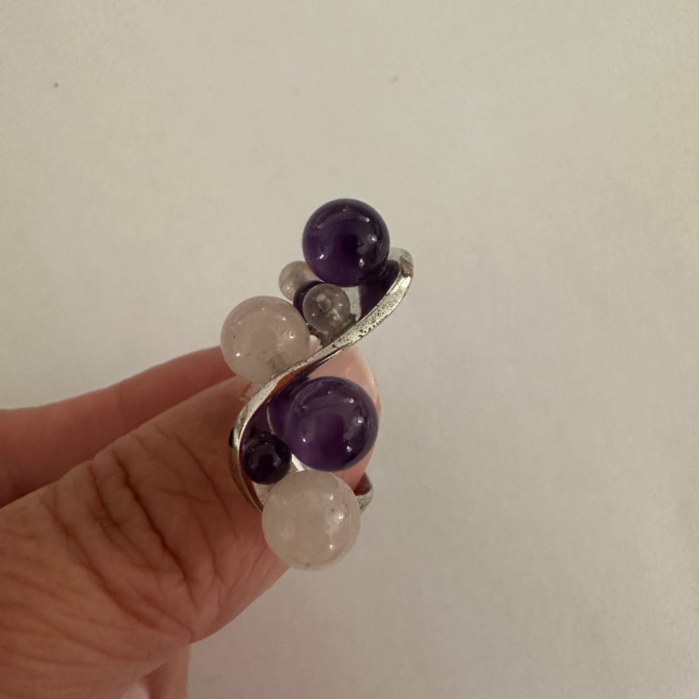 Sterling Silver Amethyst Bubble Ring - image 2